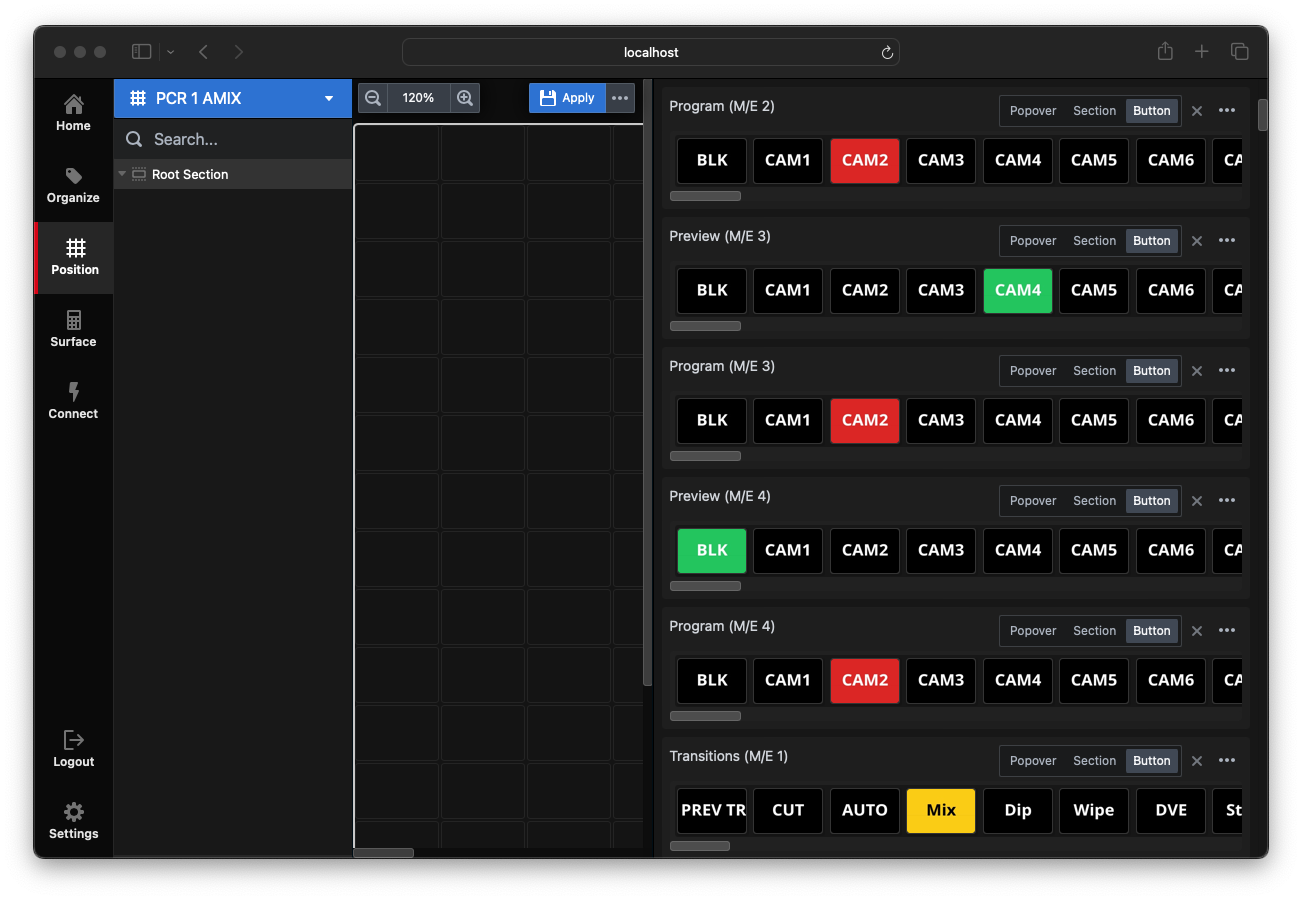 Preset sections